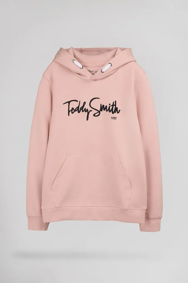 Teddy Smith S-Evry Hoody Jr felpa rosa pastello bambino