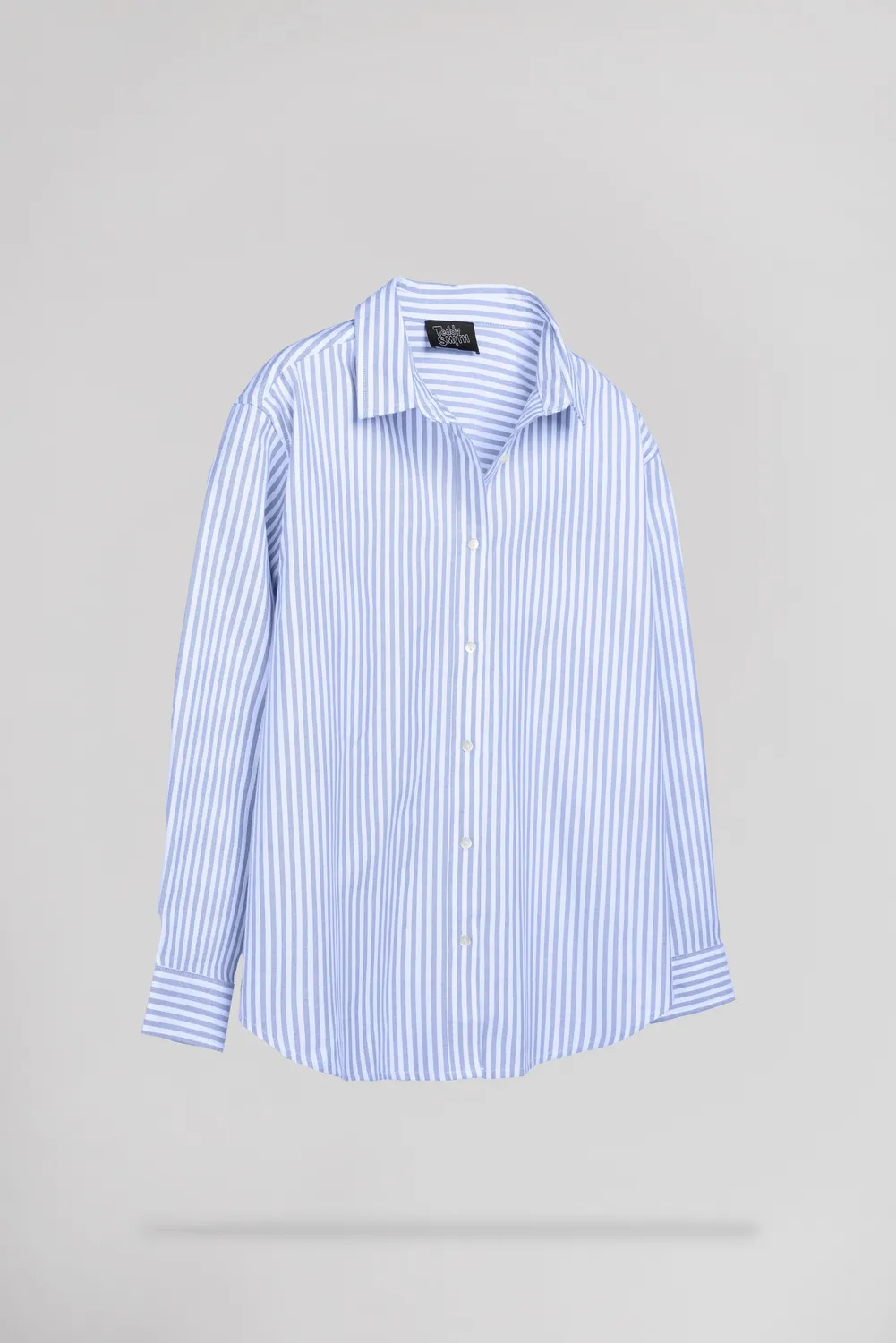 Teddy Smith C-Line ML camicia righe azzurra donna oversize