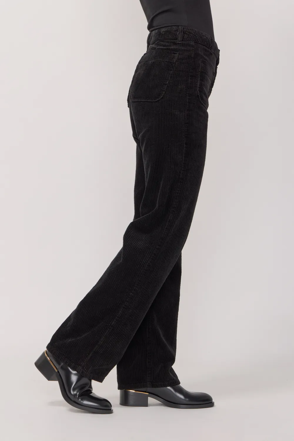 acquaverde Melvil pantaloni velluto neri flare