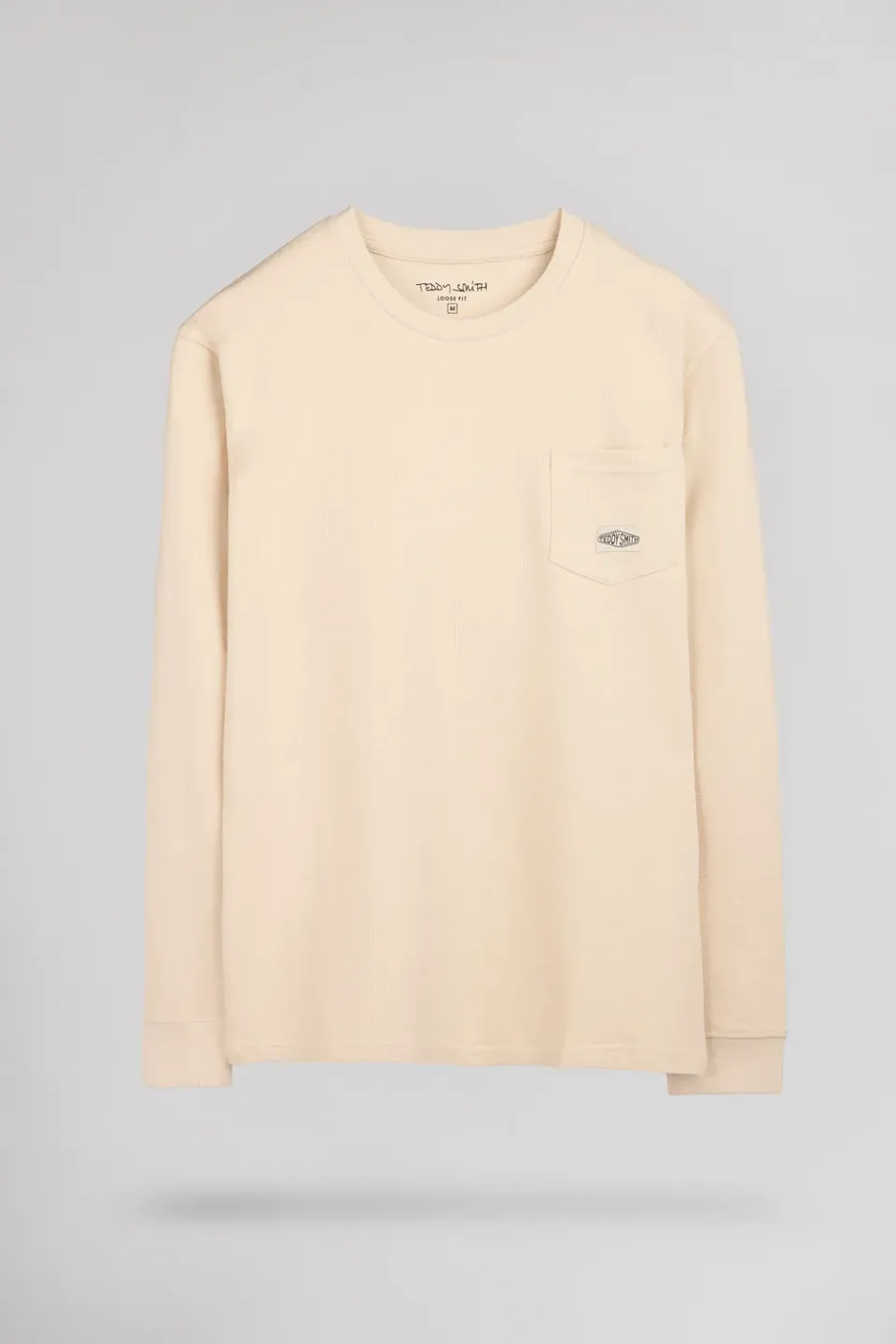 Teddy Smith T-Jameson ML t-shirt maniche lunghe crema tasca