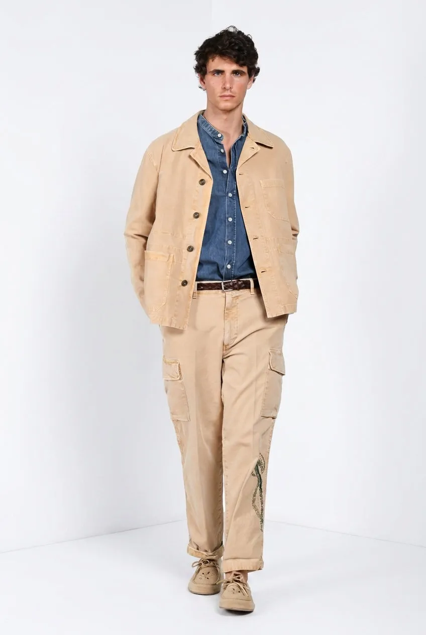 Mason's Chile M74 pantalone cargo kaki relaxed fit