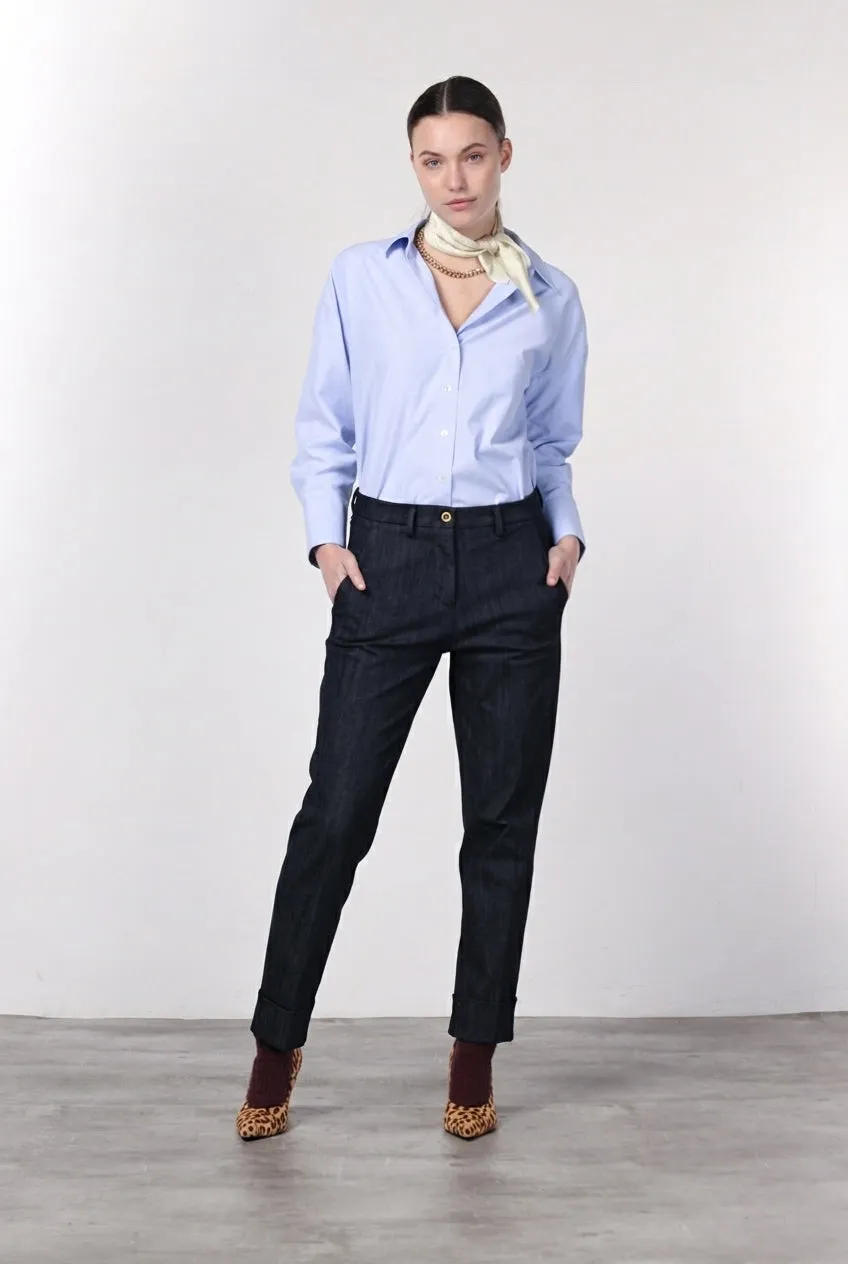 Mason's New York Carrot chino donna denim blu navy