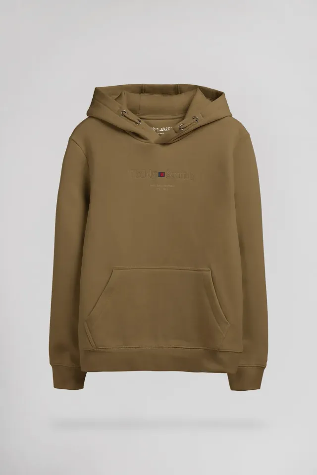 Teddy Smith S-Jim Hoody Jr felpa ragazzo noisette cappuccio