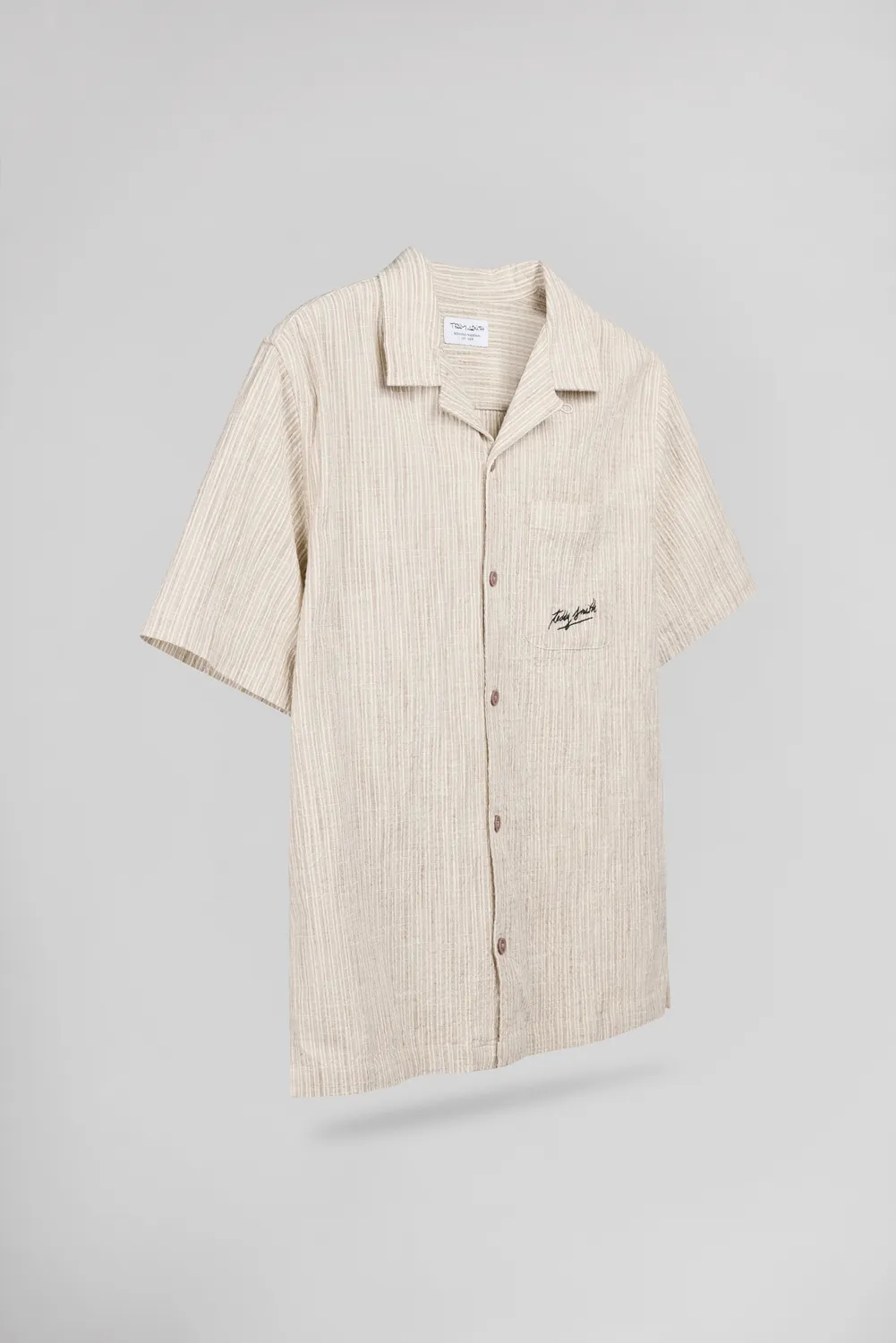 Teddy Smith C-Elvis Worker Beige camicia uomo seersucker