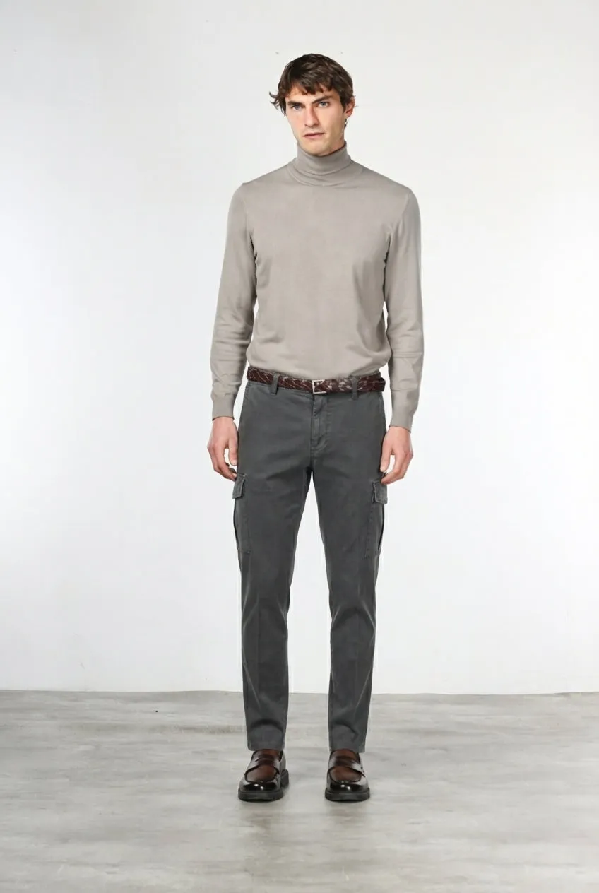 Mason's Chile cargo uomo marrone extra slim gabardina
