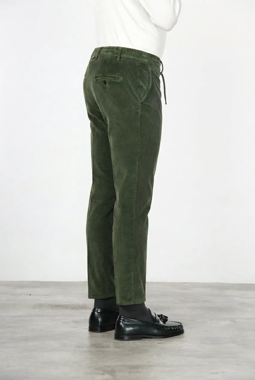 Mason's Milano Jogger chino uomo verde bosco velluto