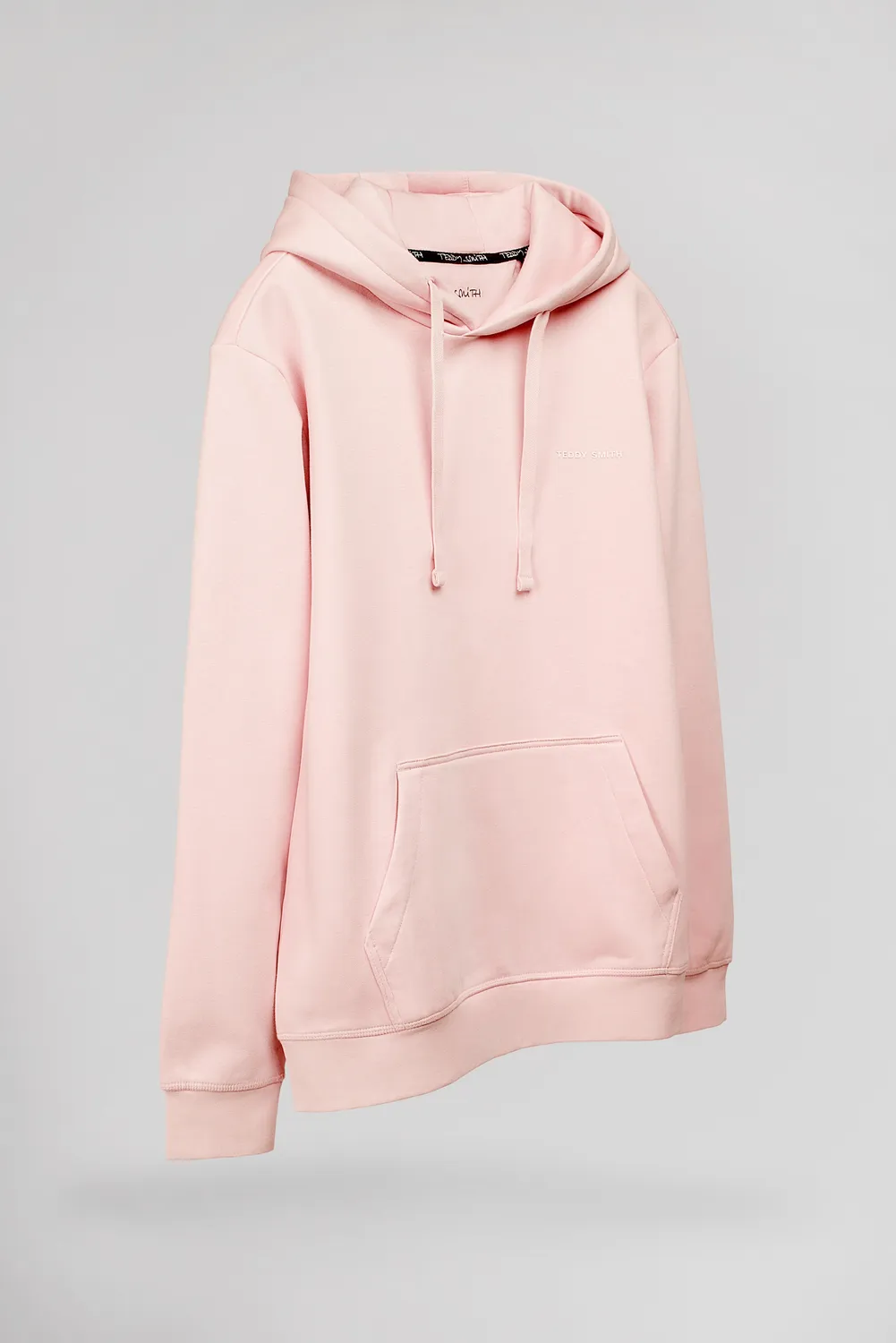 Teddy Smith S-Nark felpa uomo rosa pastello cappuccio