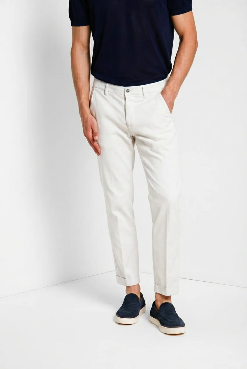 Mason's Torino Flex Chino Uomo Slim Grigio Chiaro Elastic
