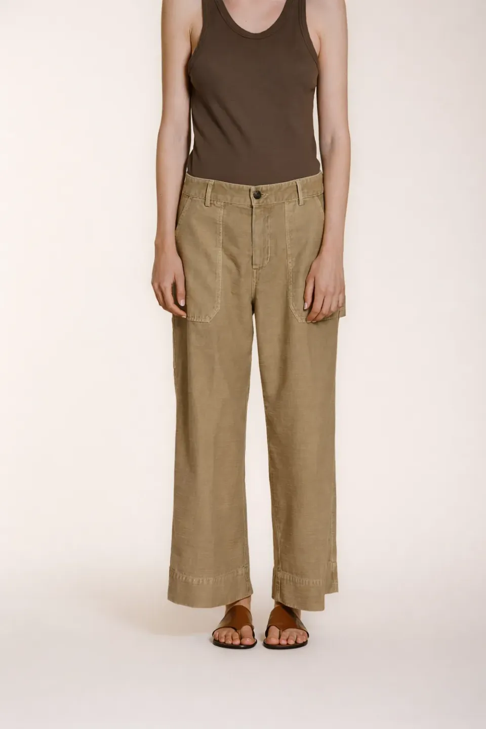 Mason's Dallas Wide pantalone cargo donna beige straight