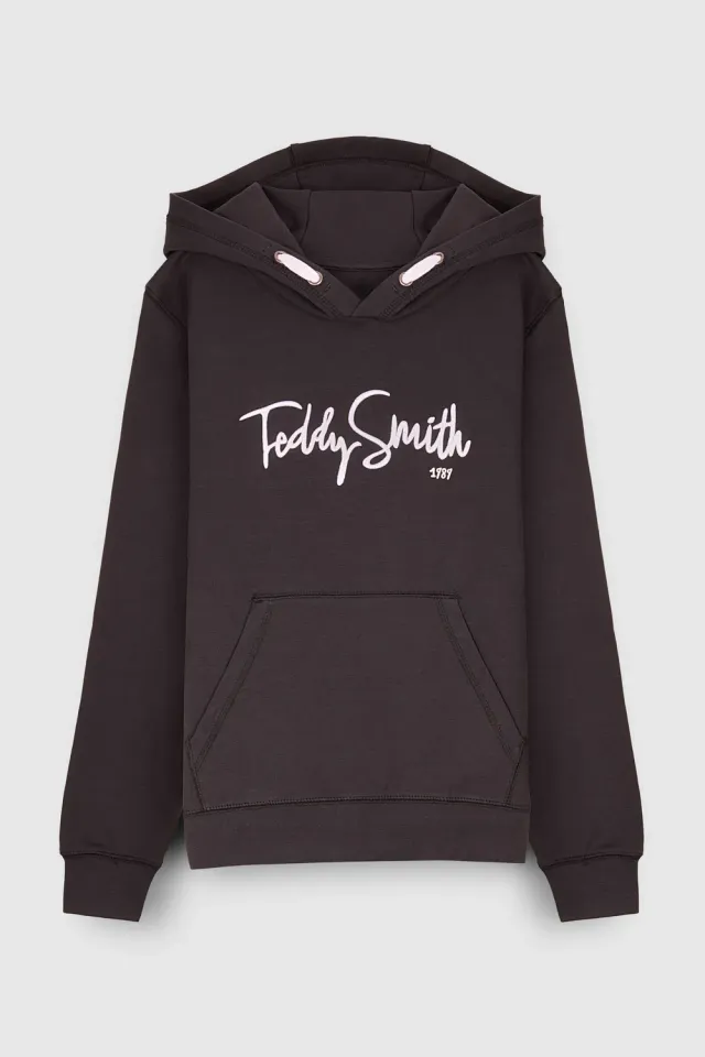 Teddy Smith S-Evry Hoody Jr felpa bimbo grigia cotone