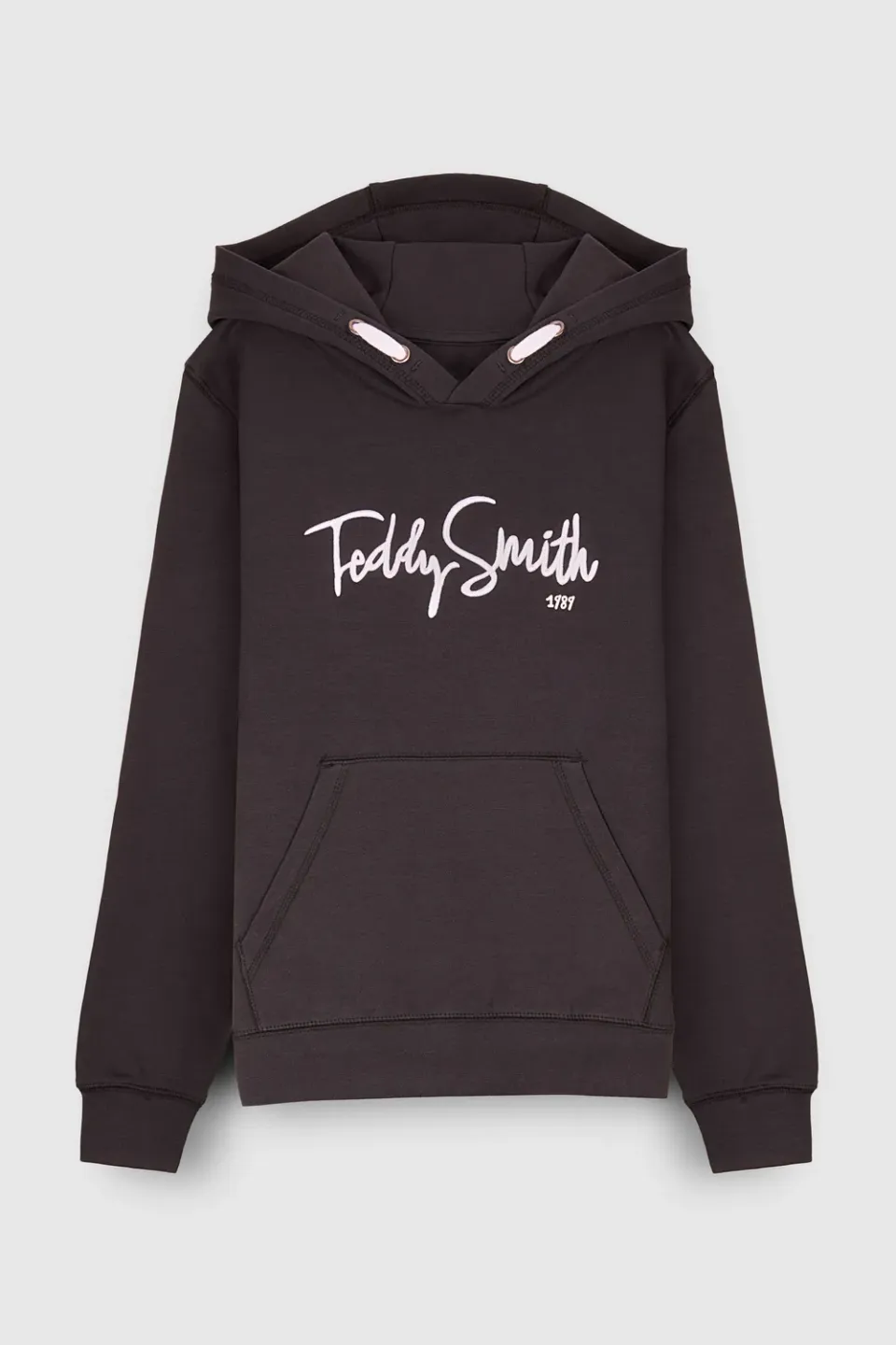 Teddy Smith S-Evry Hoody Jr felpa bimbo grigia cotone