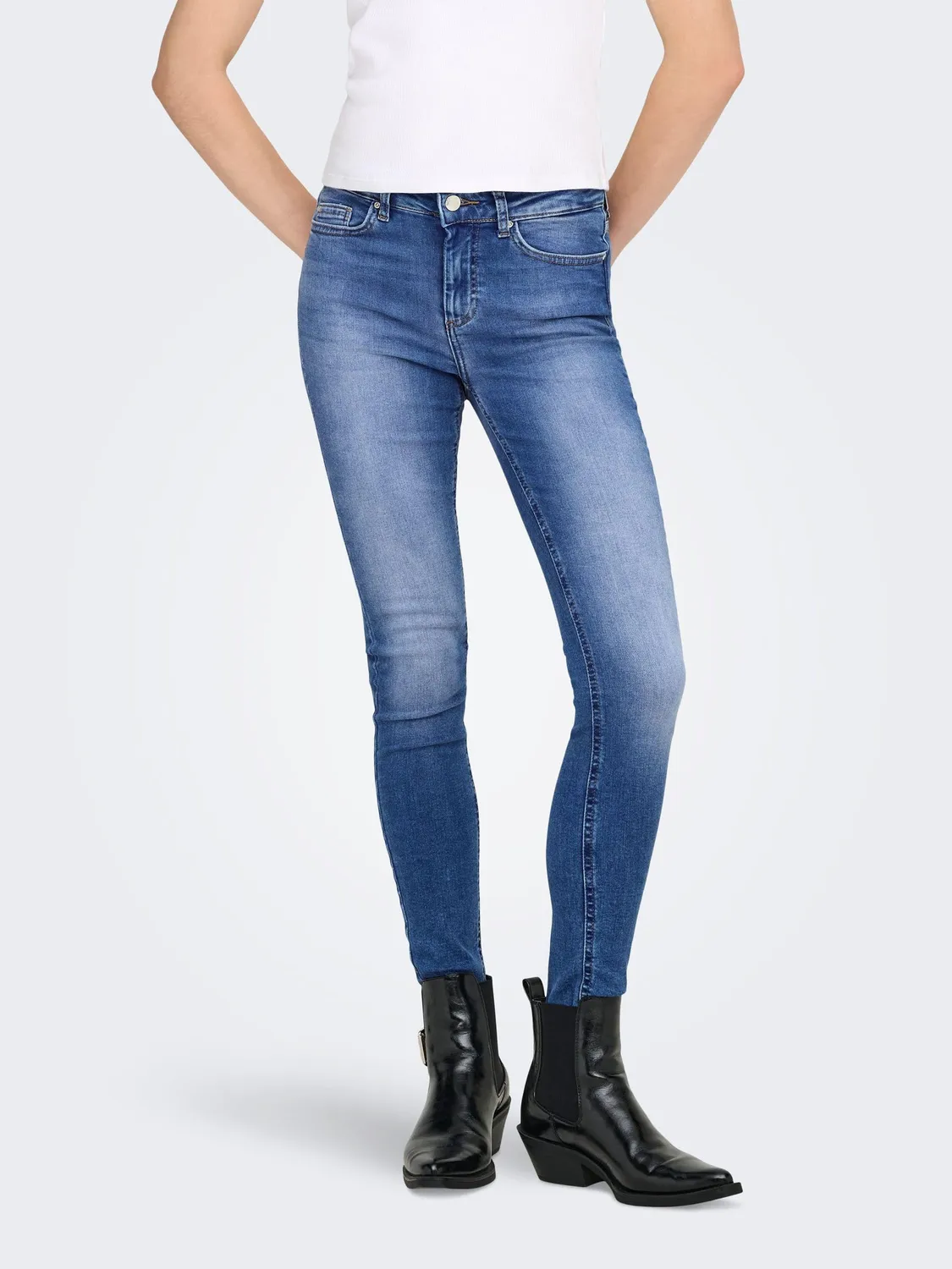 ONLY Jeans Skinny Donna Blu Medio M/34L