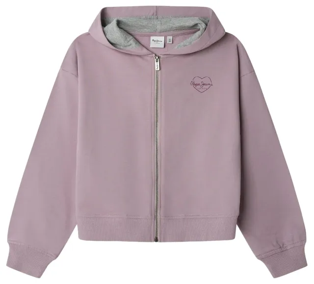 Pepe Jeans Avy felpa bambina con cerniera logo