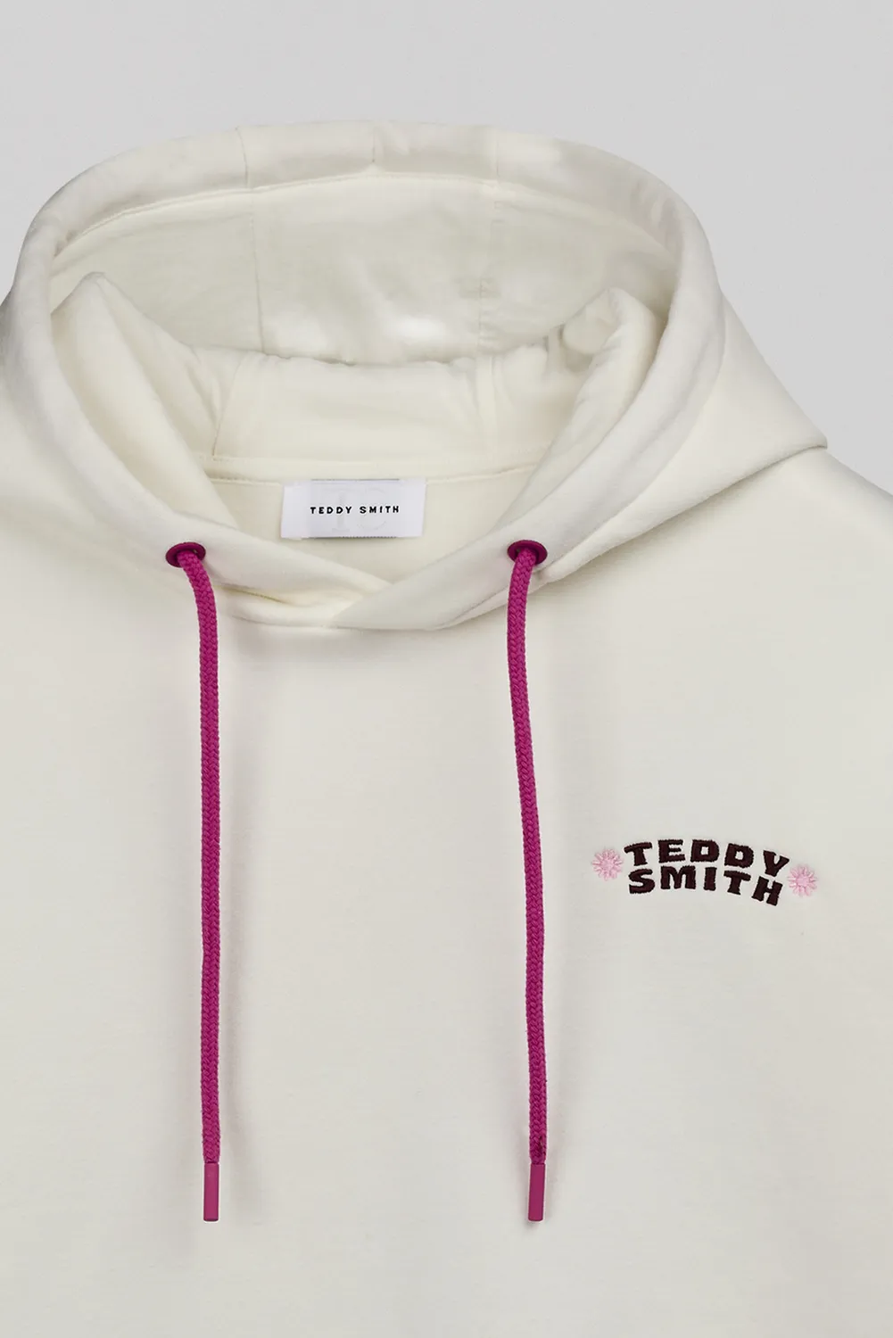 Teddy Smith S-Bird Hoody felpa donna bianca ricamata