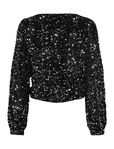 ONLY Onlanika Sequin LS top S finto incrocio