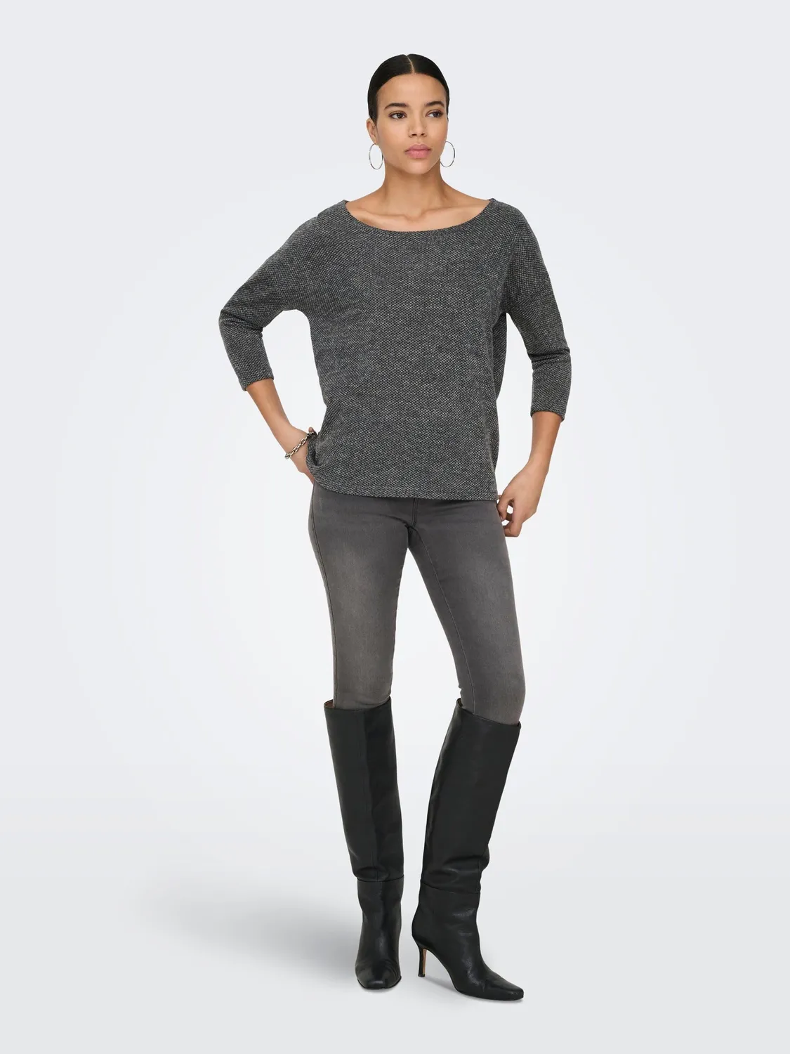 ONLY Onlalba top donna manica lunga nero