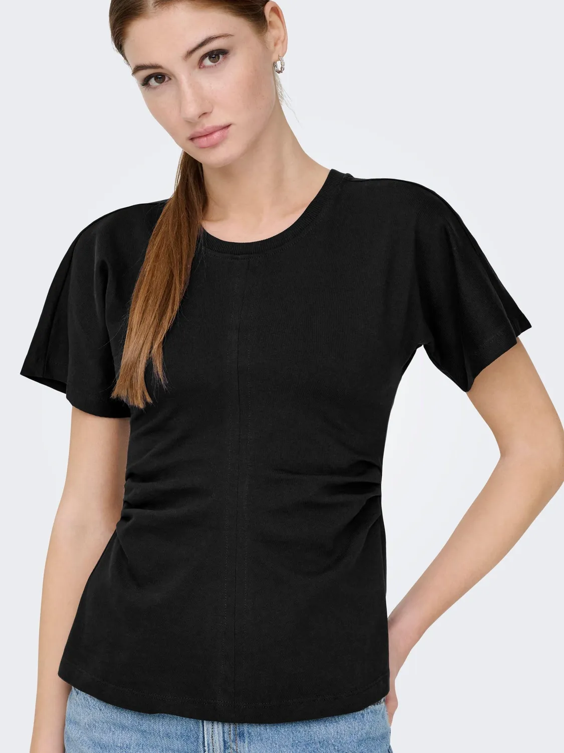 ONLY Onlmarie Life top jersey arricciato manica corta