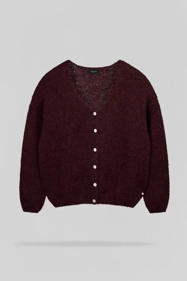 Teddy Smith G-Mela cardigan donna bordeaux misto alpaca