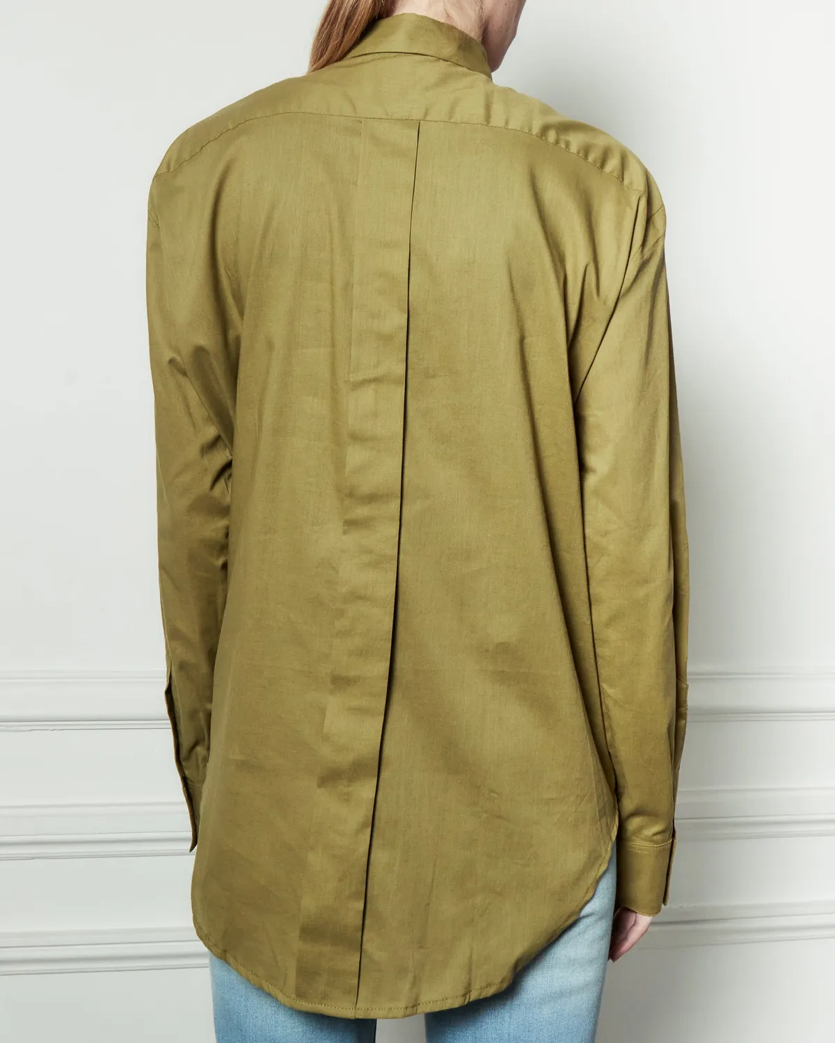 Acquaverde White Shirt Camicia Kaki Popeline Oversize