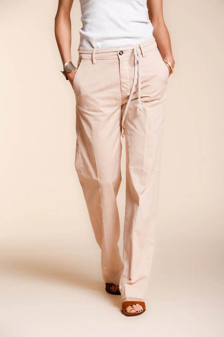 Mason's New York Straight Pantaloni Chino Rosa Lino Cotone