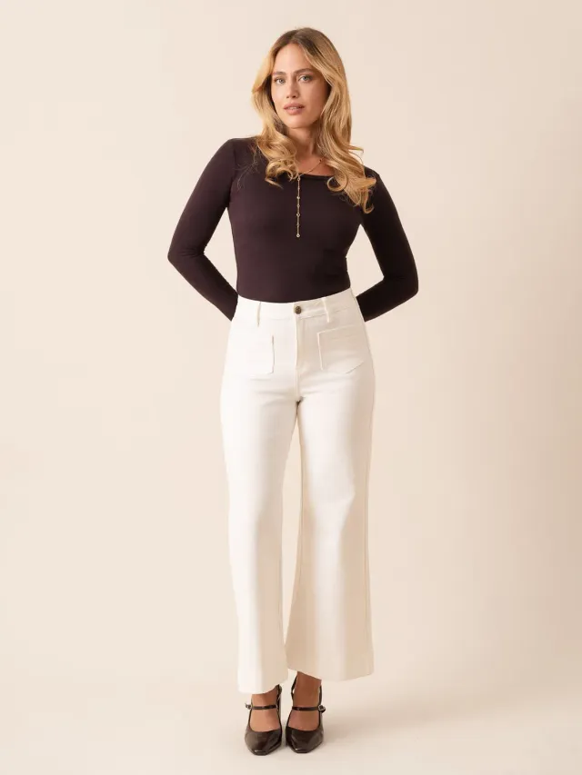 Oraije Gasparette jeans wide bianco