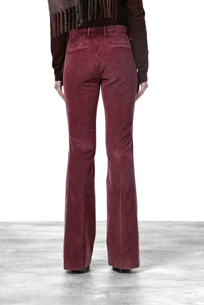 Mason's New York Flare pantalone chino donna mosto velluto slim