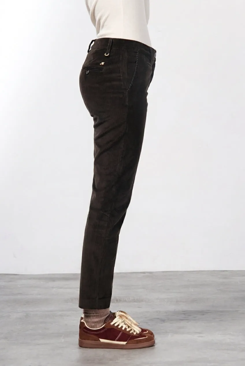 Mason's New York Slim chino velluto marrone slim donna