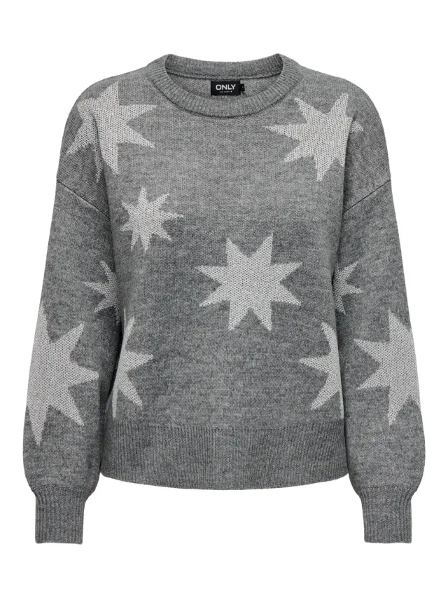 ONLY Onlrosie Pullover Glitter Nero scollo tondo