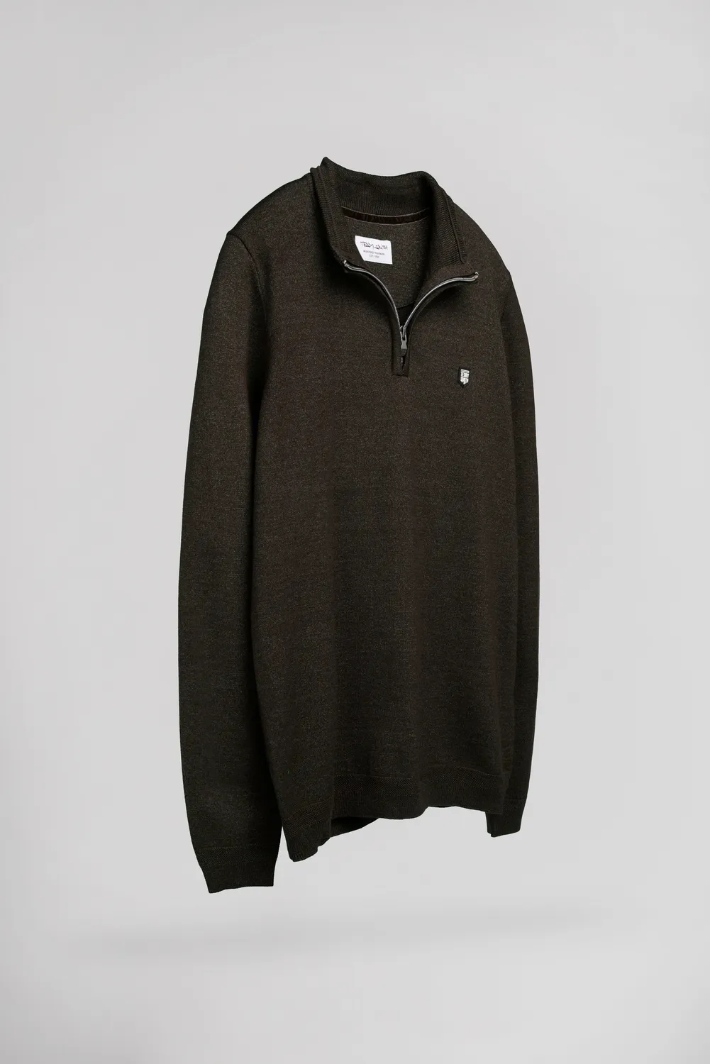 Teddy Smith P-Marty 2 maglia mezza zip marrone uomo
