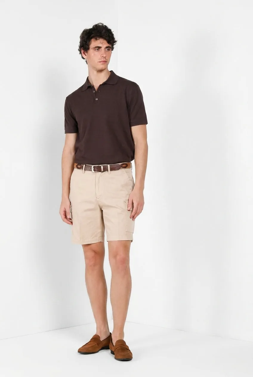 Mason's Dallas Cargo bermuda uomo beige medio gabardina