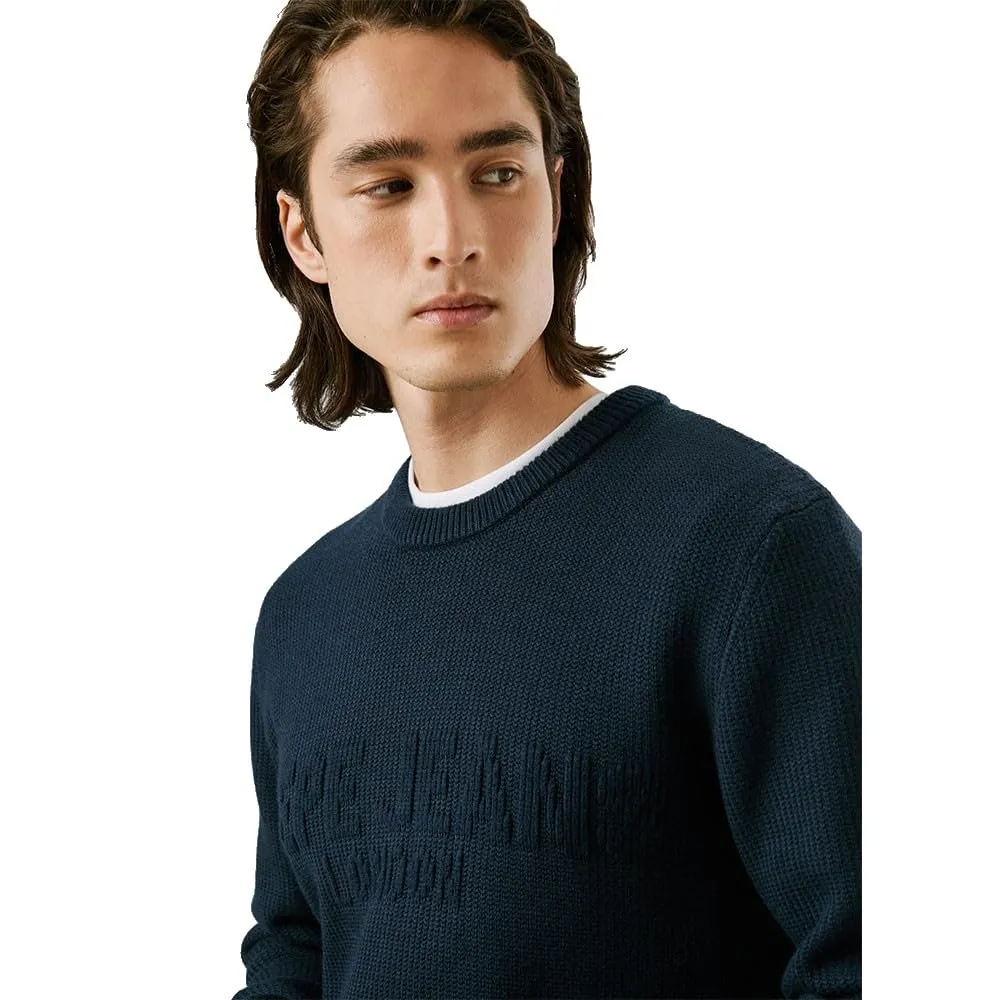Pepe Jeans Phineas Maglione Uomo Girocollo Jacquard Tono su Tono