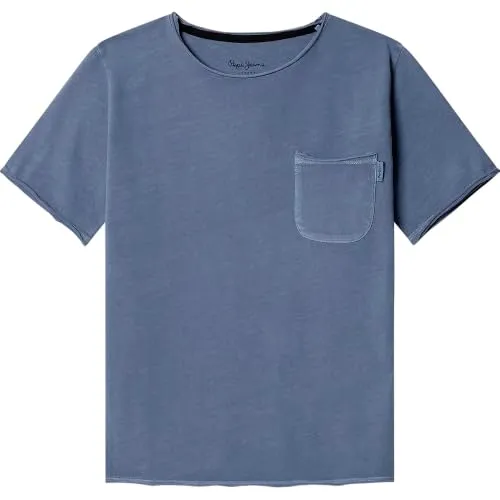 Pepe Jeans Elijah t-shirt bambino blu effetto lavato
