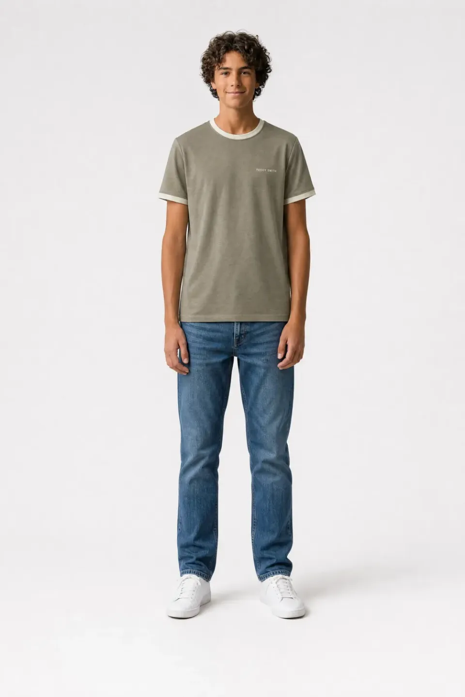 Teddy Smith The-Tee 2 R T-Shirt Bambino Dusty Kaki