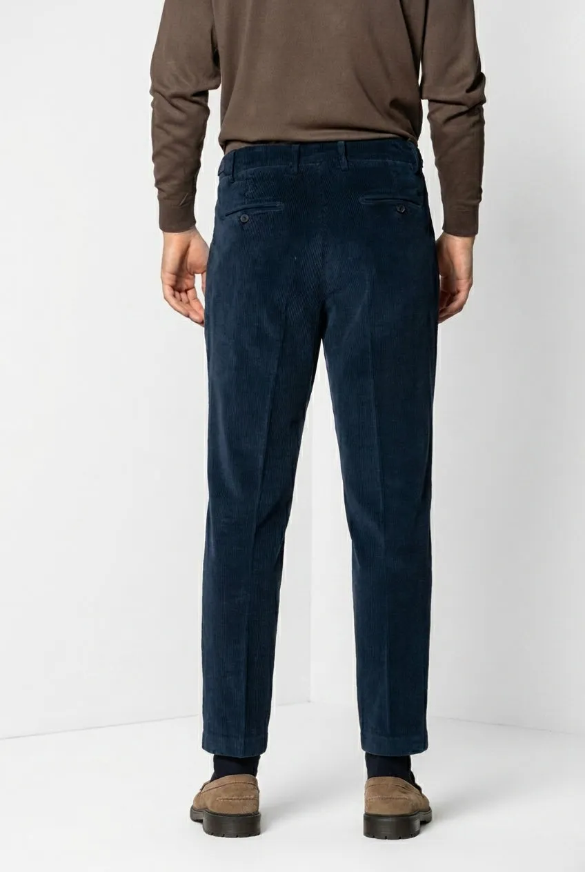 Mason's Don Johnson 2 Pinces chino uomo blu navy velluto