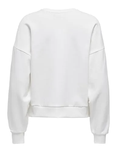 ONLY Onljenna L/S O-Neck EMB Box felpa M ricamata