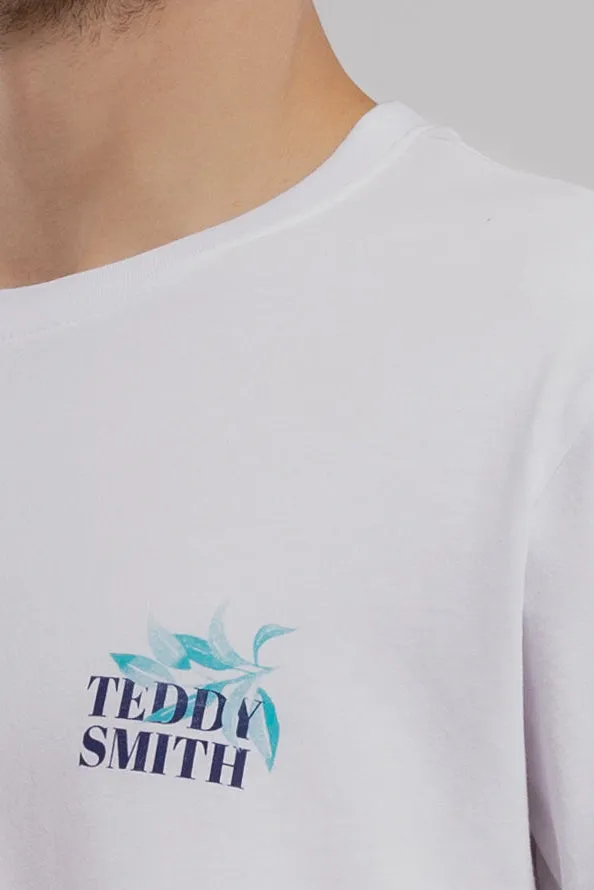 Teddy Smith T-Land t-shirt bianca cotone stampa