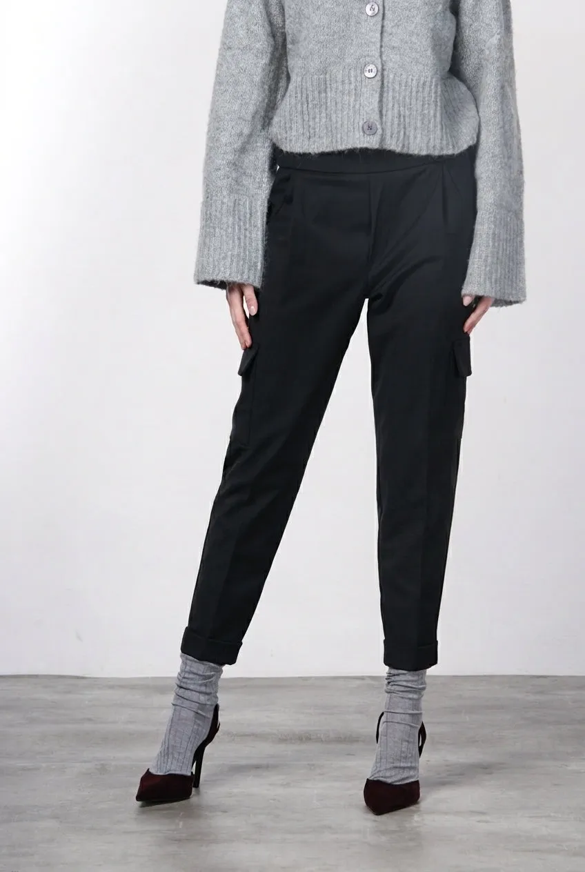 Mason's Chile Jogger pantalone donna nero lana relaxed