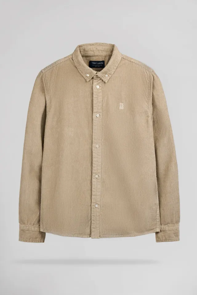 Teddy Smith C-Elton ML camicia uomo beige velluto