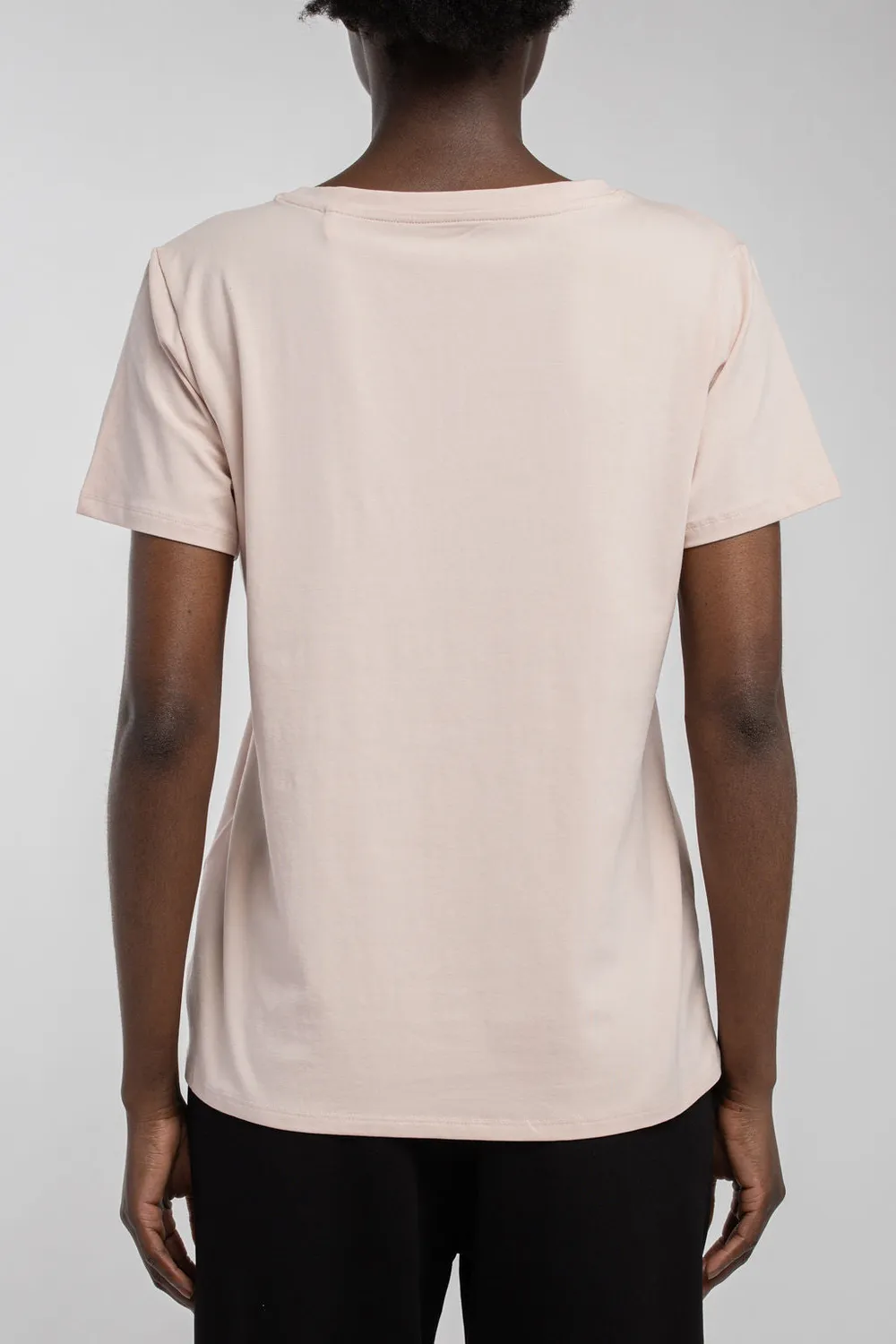 Teddy Smith T-Ribelle MC t-shirt rosa pallido cotone elasticizzato