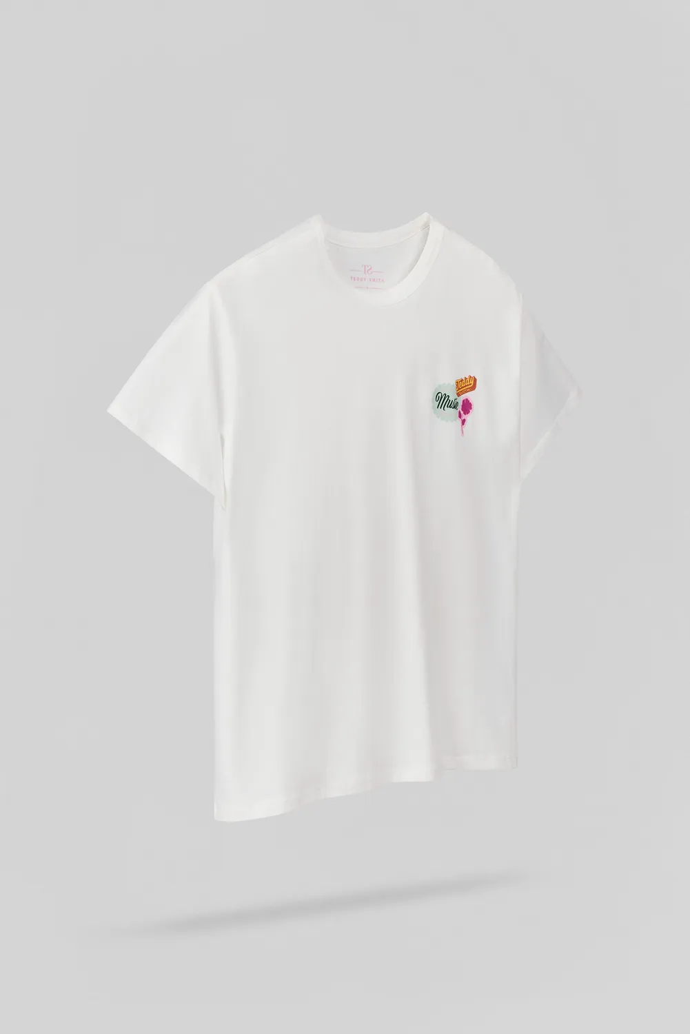 Teddy Smith T-Badge MC t-shirt donna bianco oversize