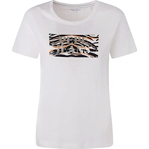 Pepe Jeans Caitlin T-Shirt Donna XS Blu Girocollo Corta