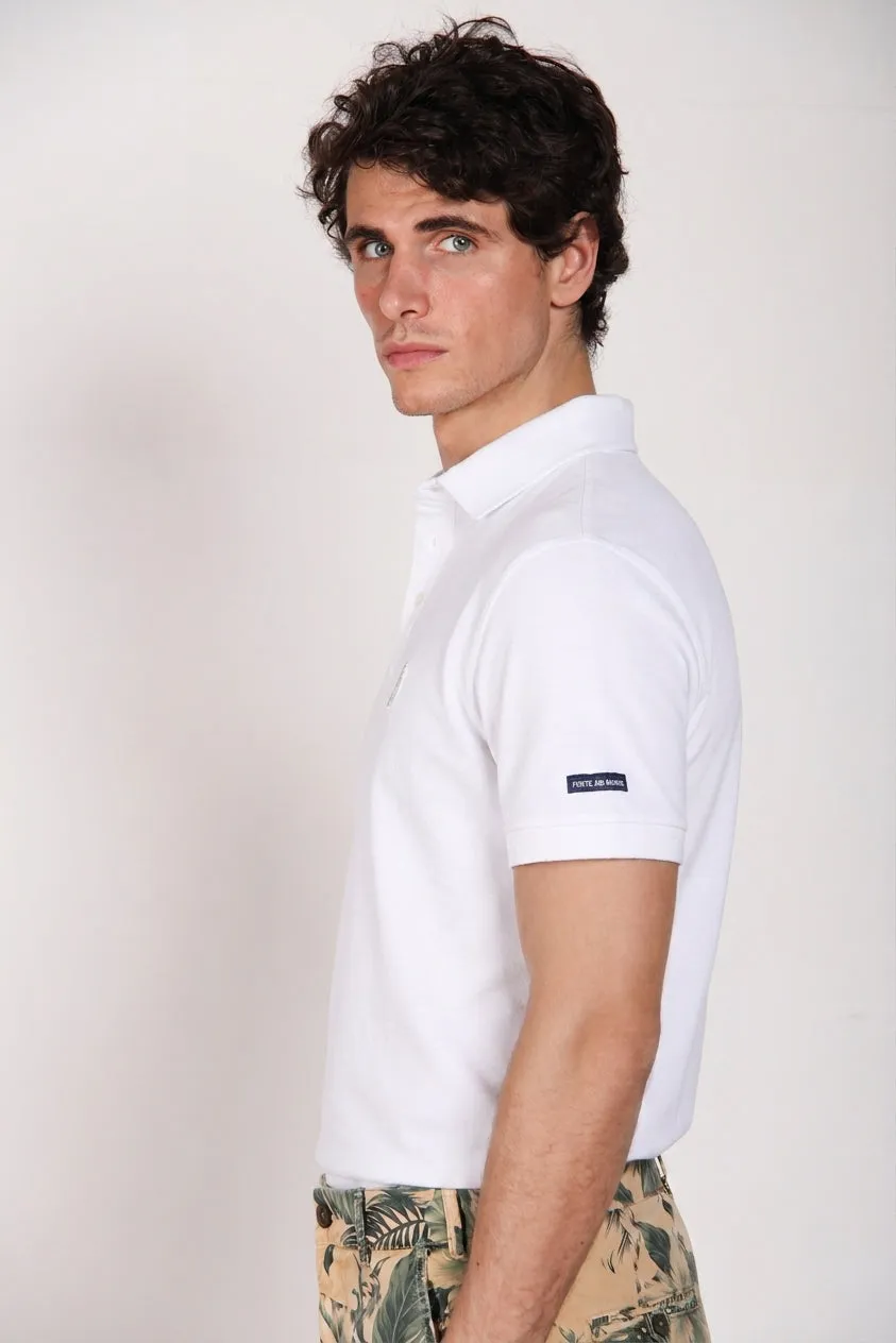 Mason's Leopardi polo uomo bianca piquet cotone