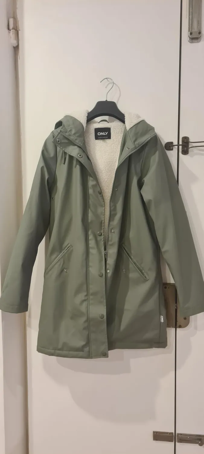 ONLY Raincoat Giacca Antipioggia con Teddy fodera