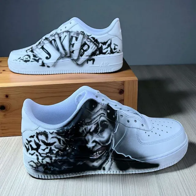 Never Say Never Air Force 1 Joker Carte Sneakers Dipinte a Mano