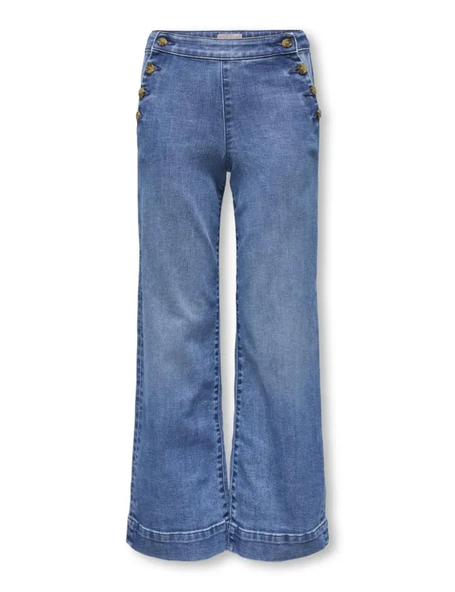 Only Kids Kogmadison Wide Jeans Bambina 164 Vita Alta