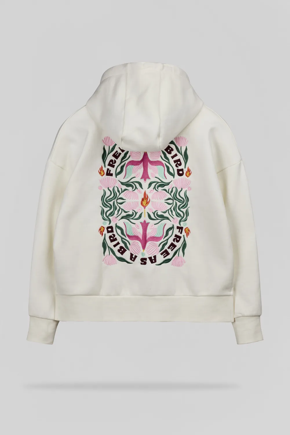 Teddy Smith S-Bird Hoody felpa donna bianca ricamata