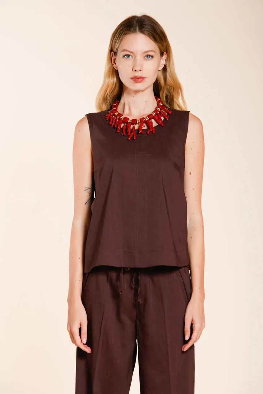 Mason's Nhabi camicia donna smanicata testa di moro