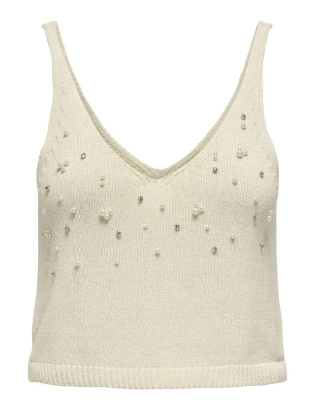 ONLY Onlcolette Life SL Bling top knit nero taglia M