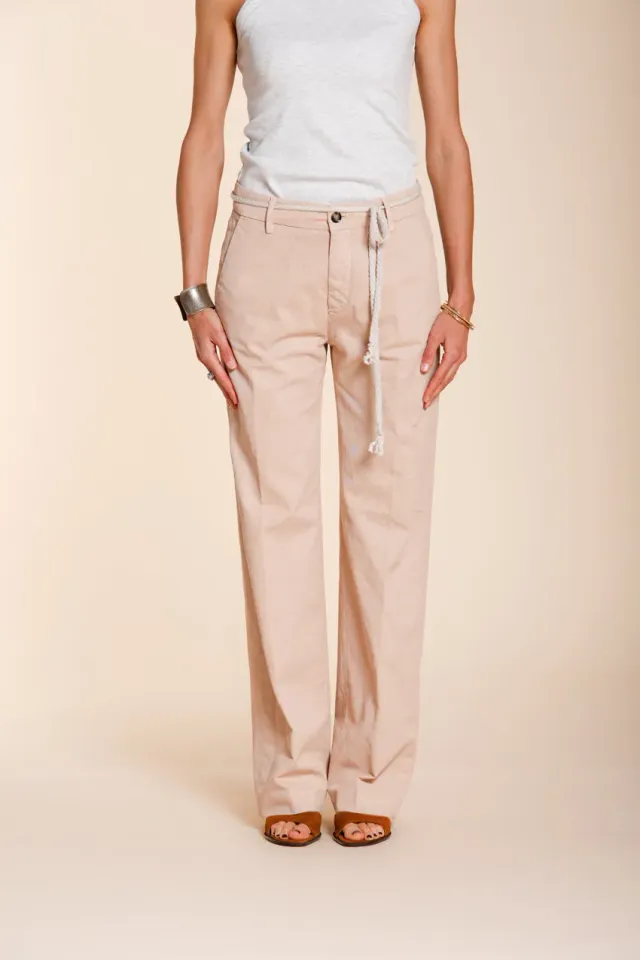 Mason's New York Straight Pantaloni Chino Rosa Lino Cotone