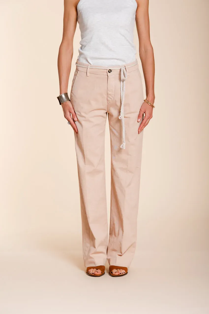 Mason's New York Straight Pantaloni Chino Rosa Lino Cotone